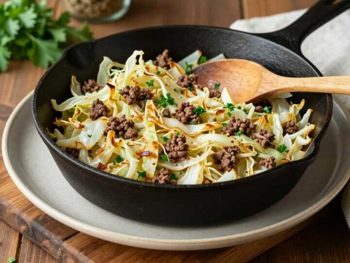 Low Carb Kohlpfanne mit Hackfleisch: Ein Kopf Weißkohl, 500 g Hack, ein Topf!