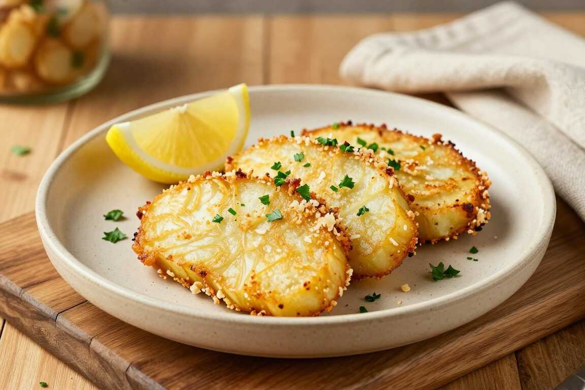 Low Carb Kohlrabi-Schnitzel mit Parmesankruste: Panade ganz ohne Paniermehl!