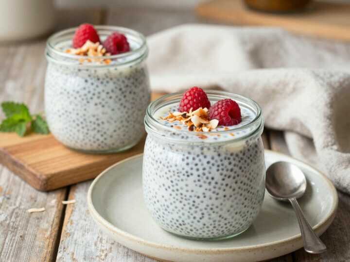 Low Carb Kokos-Pudding mit Chiasamen: Über Nacht fertig, ohne Kochen!