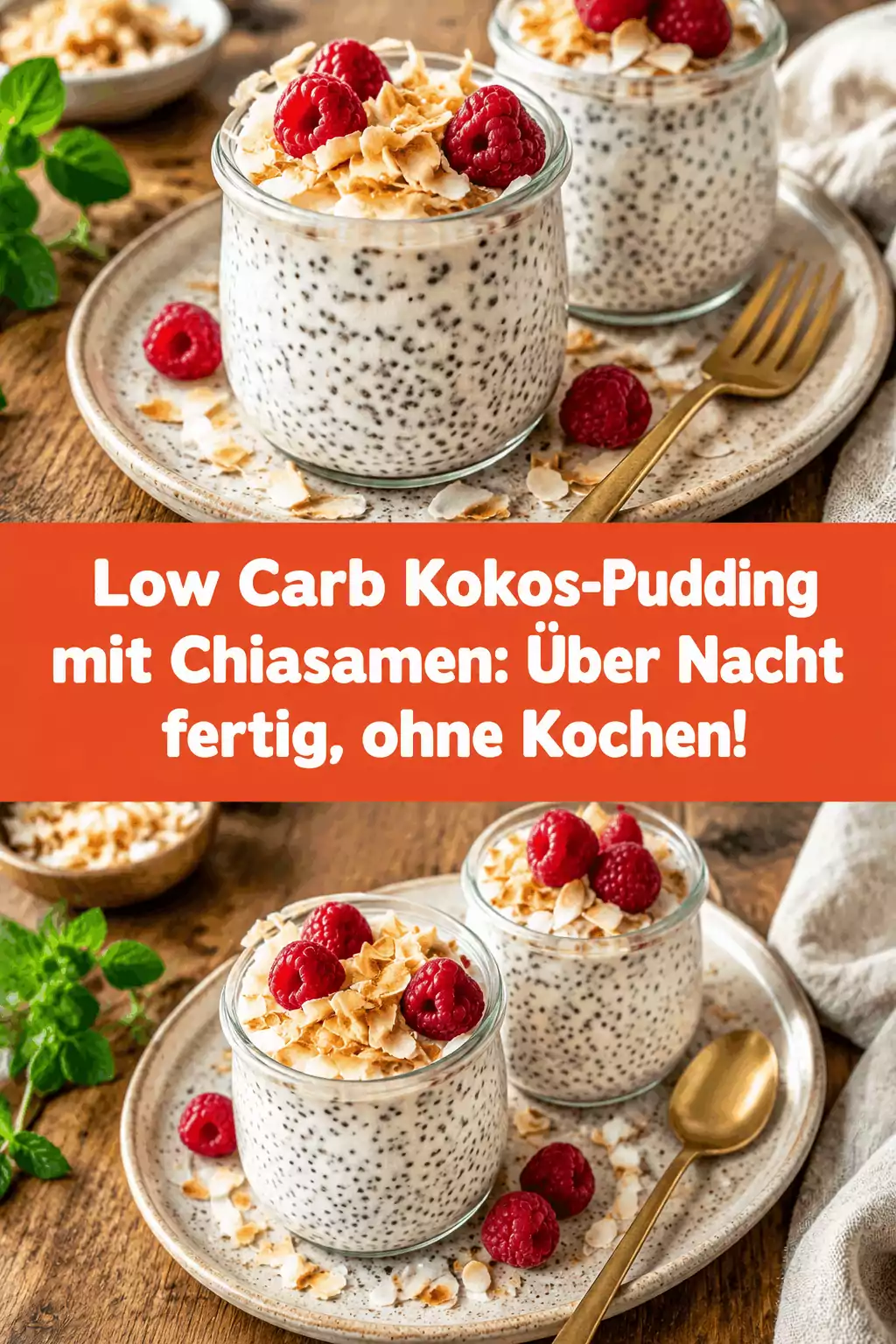 Low Carb Kokos-Pudding mit Chiasamen: Über Nacht fertig, ohne Kochen!