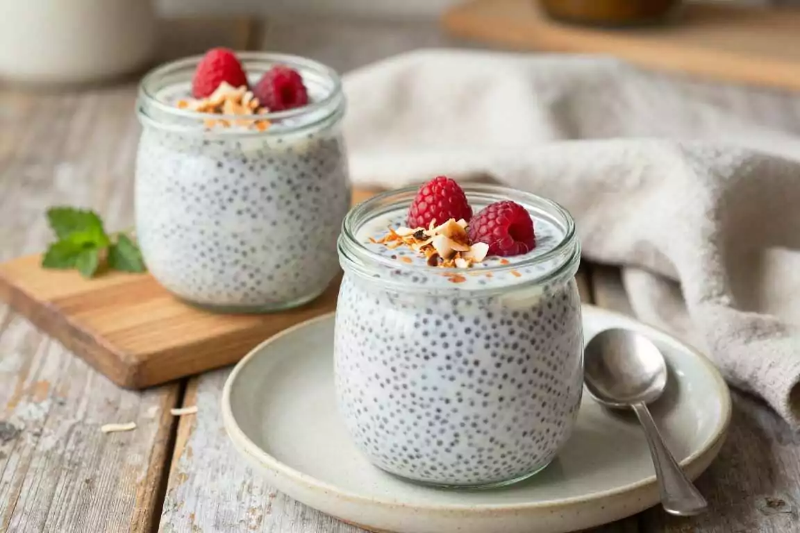 Low Carb Kokos-Pudding mit Chiasamen: Über Nacht fertig, ohne Kochen!