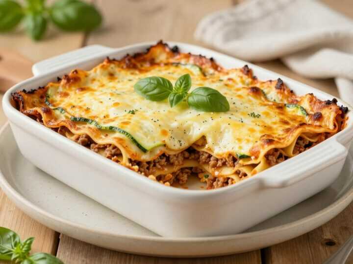 Low Carb Lasagne mit Zucchini statt Nudelplatten: 8 Schichten, 6 g Kohlenhydrate!