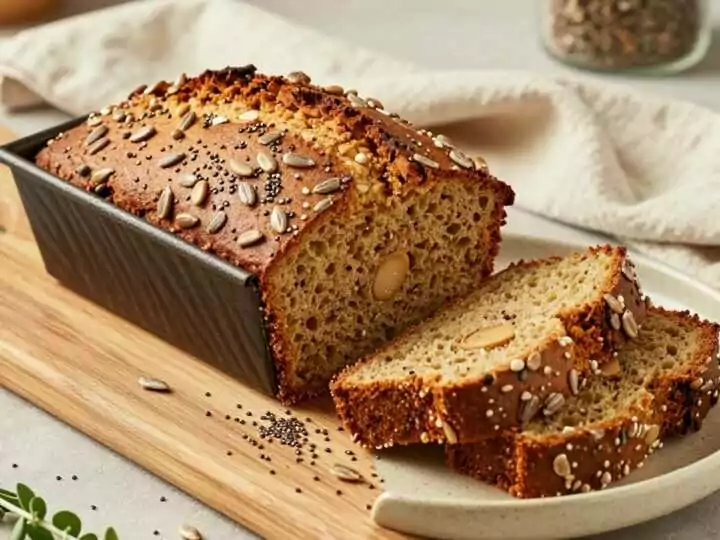 Low Carb Mandelbrot mit Chia und Sonnenblumenkernen: Eine Kastenform, 60 Minuten!