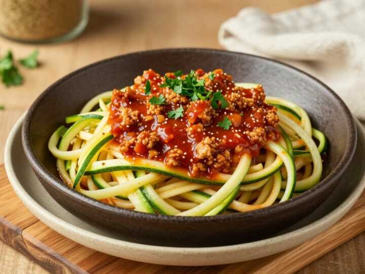 Low Carb Nudeln aus Zucchini mit Hackfleischsoße: In 15 Minuten auf dem Tisch!