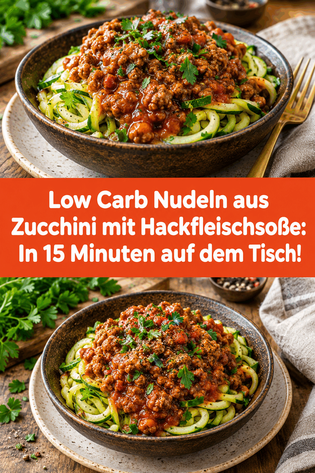 Low Carb Nudeln aus Zucchini mit Hackfleischsoße: In 15 Minuten auf dem Tisch!