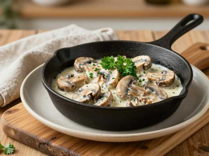 Low Carb Putengeschnetzeltes mit Champignons: 20 Minuten, ohne Beilage satt!