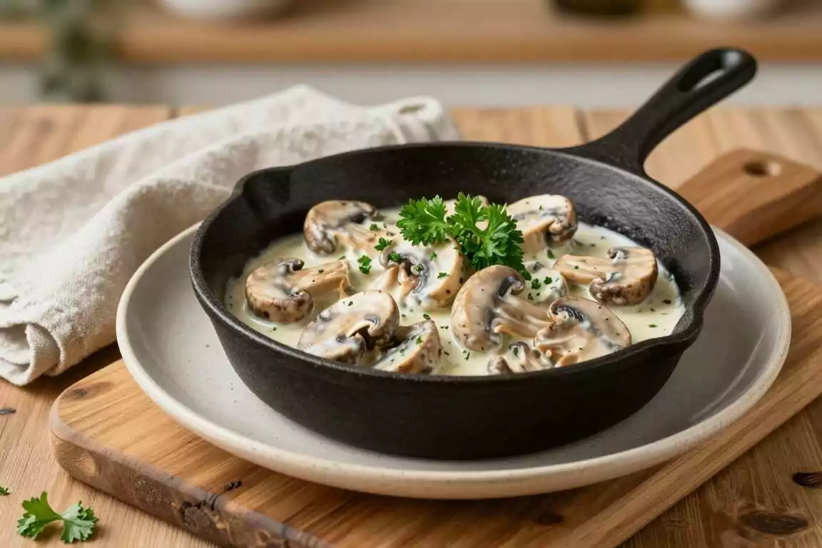 Low Carb Putengeschnetzeltes mit Champignons: 20 Minuten, ohne Beilage satt!