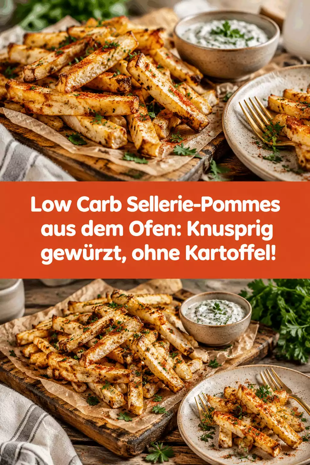 Low Carb Sellerie-Pommes aus dem Ofen: Knusprig gewürzt, ohne Kartoffel!