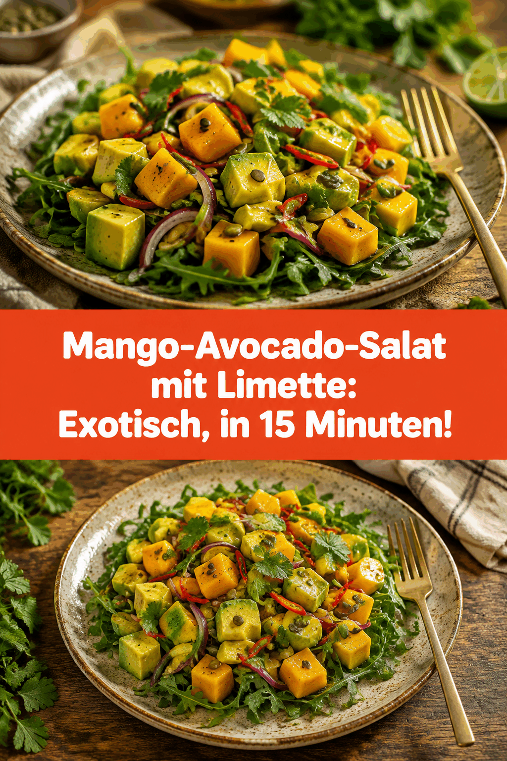 Mango-Avocado-Salat mit Limette: Exotisch, in 15 Minuten!