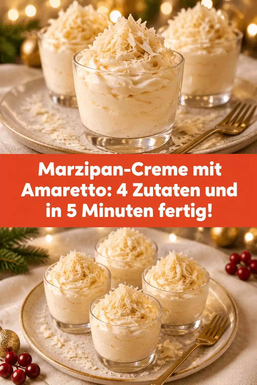 Marzipan-Creme mit Amaretto: 4 Zutaten und in 5 Minuten fertig!