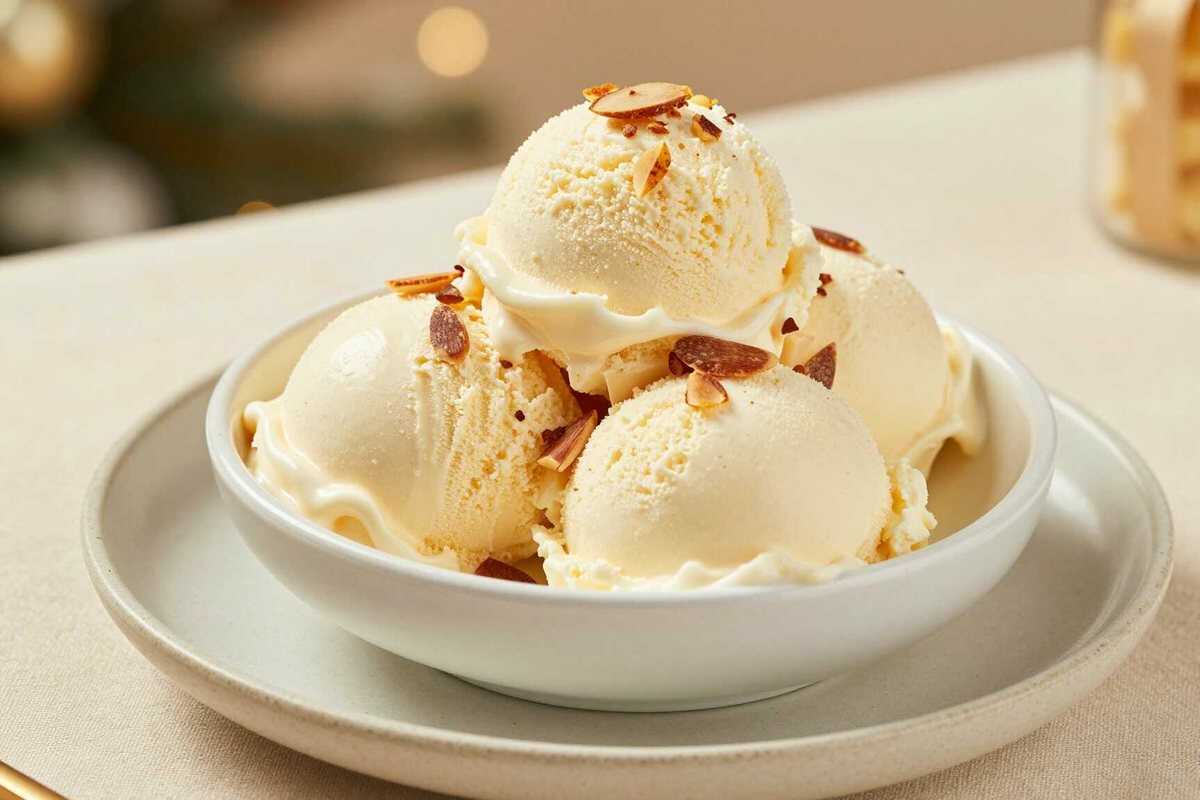 Marzipan-Eis ohne Eismaschine: Das Weihnachtseis mit 4 Zutaten!