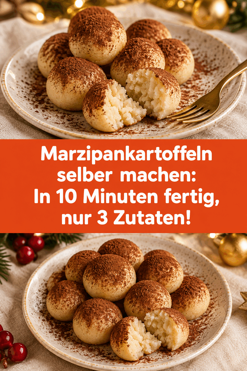 Marzipankartoffeln selber machen: In 10 Minuten fertig, nur 3 Zutaten!