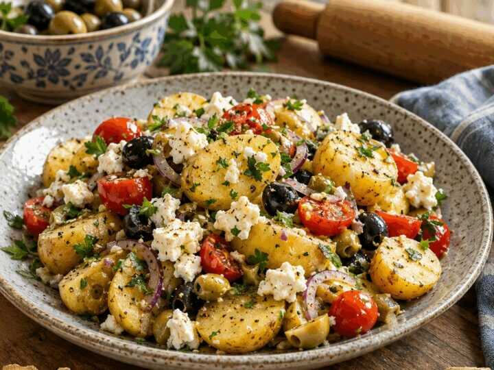 Mediterraner Kartoffelsalat mit Oliven und Feta: der Trick, den kaum jemand kennt