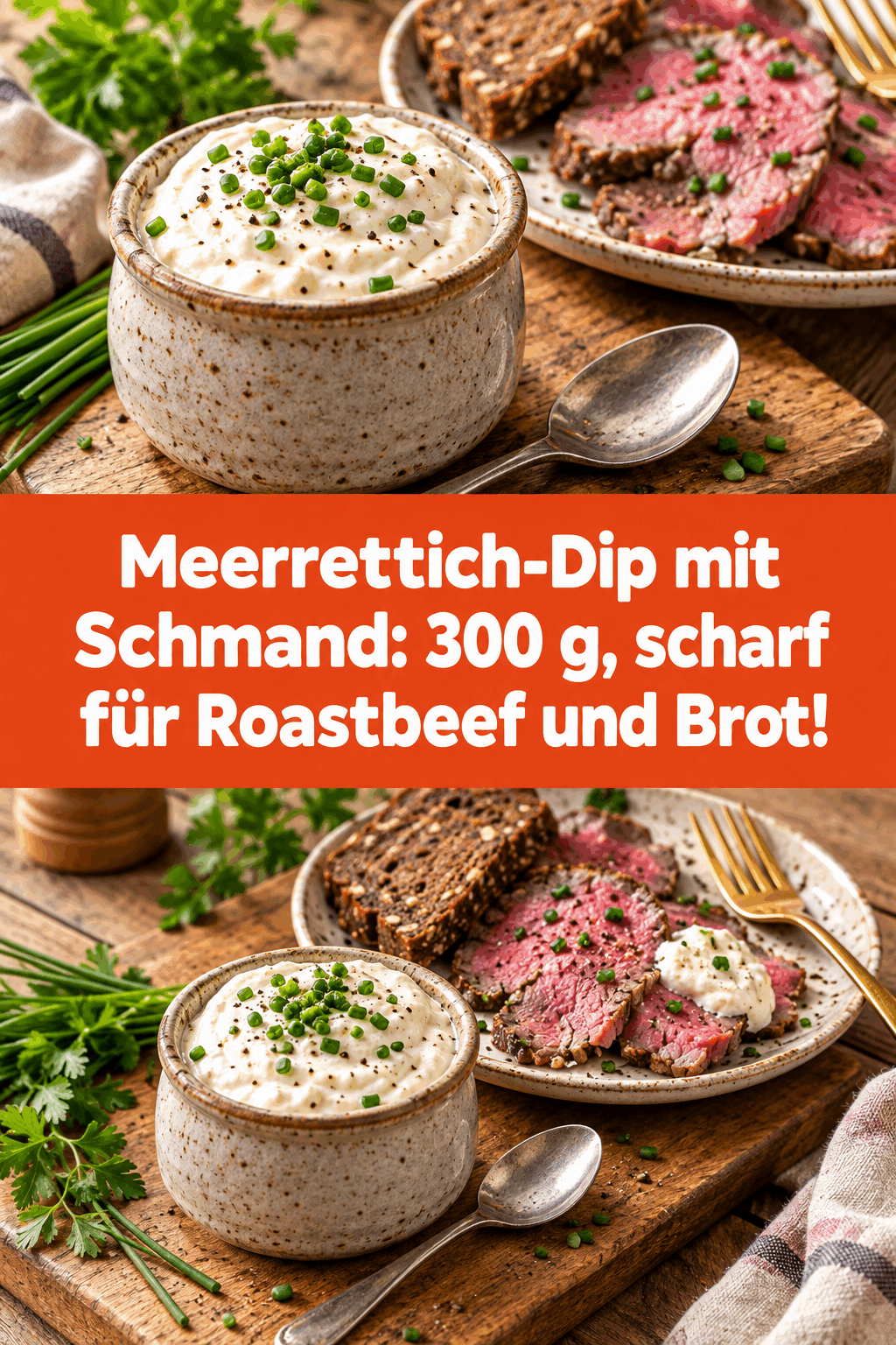 Meerrettich-Dip mit Schmand: 300 g, scharf für Roastbeef und Brot!