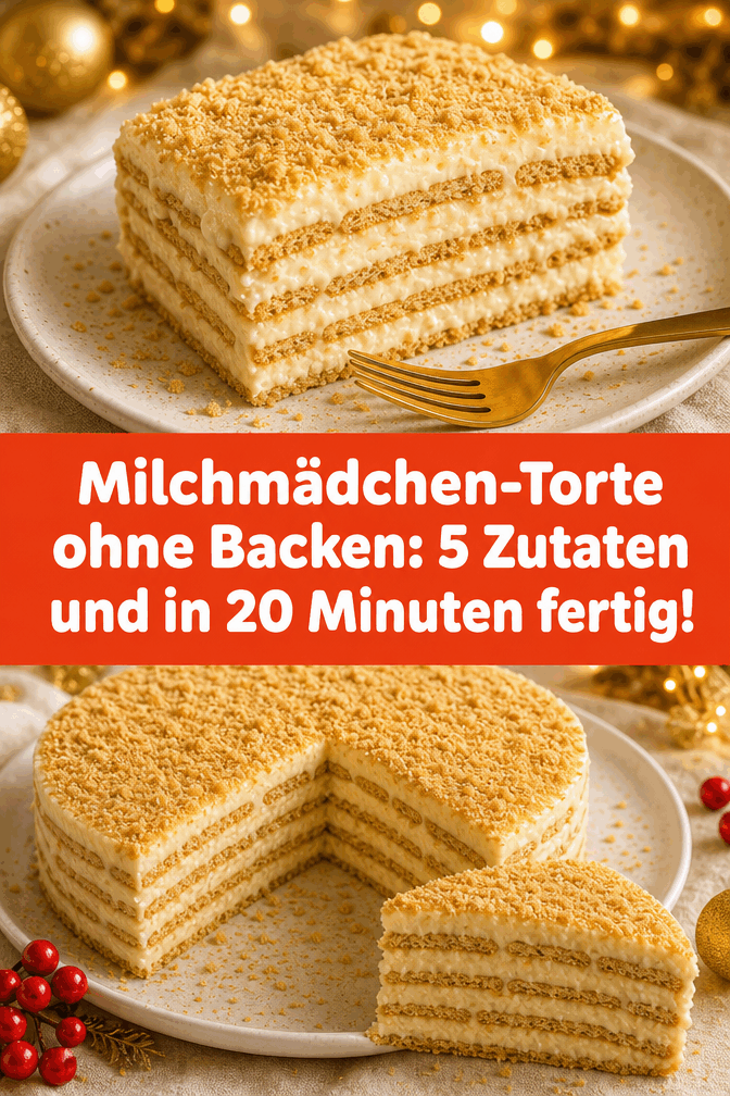 Milchmädchen-Torte ohne Backen: 5 Zutaten und in 20 Minuten fertig!