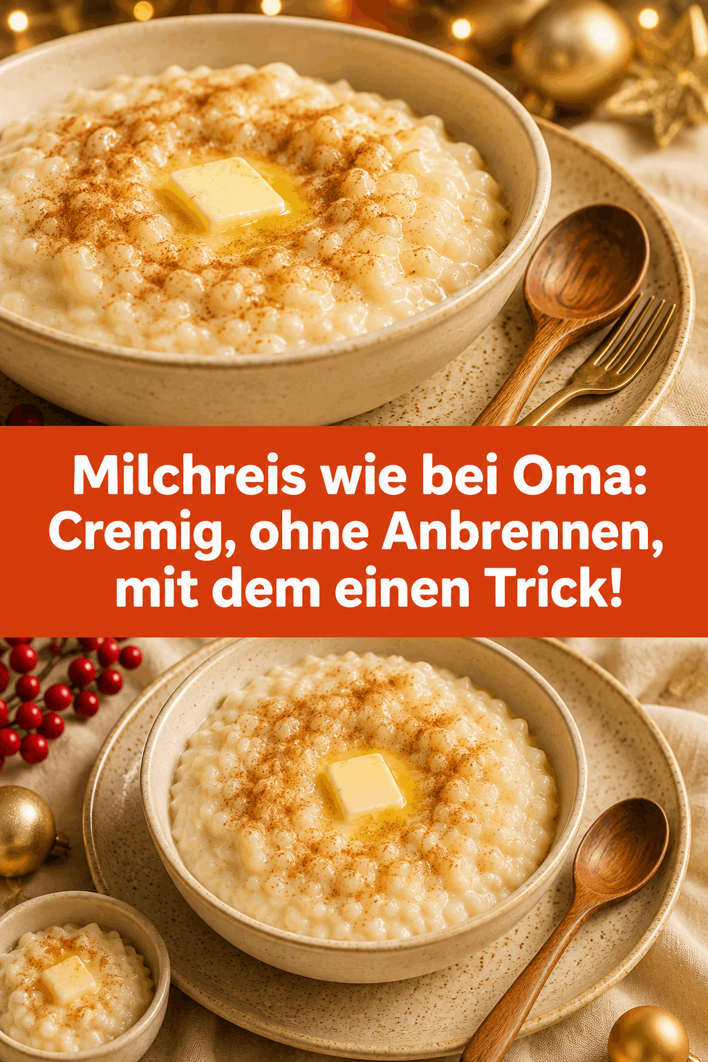 Milchreis wie bei Oma: Cremig, ohne Anbrennen, mit dem einen Trick!