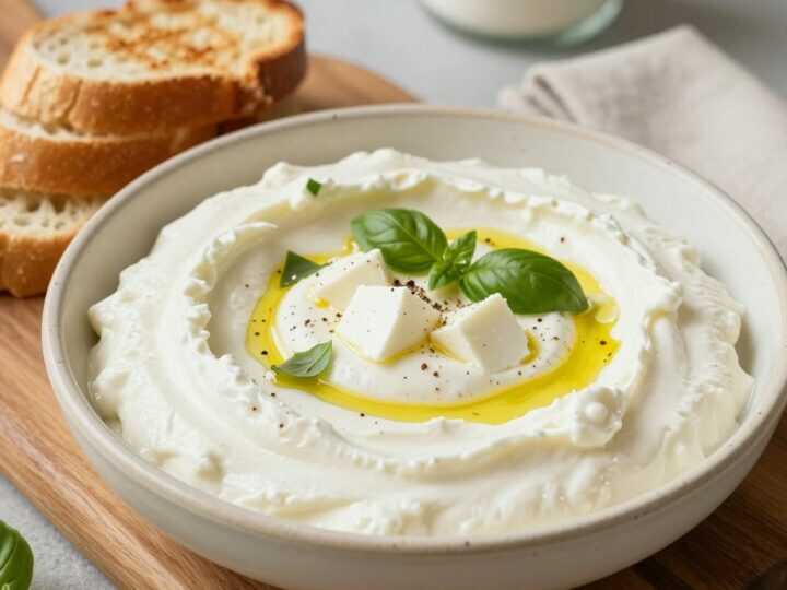 Mozzarella-Dip mit Basilikum: 350 g, cremig für Brot und Grill!