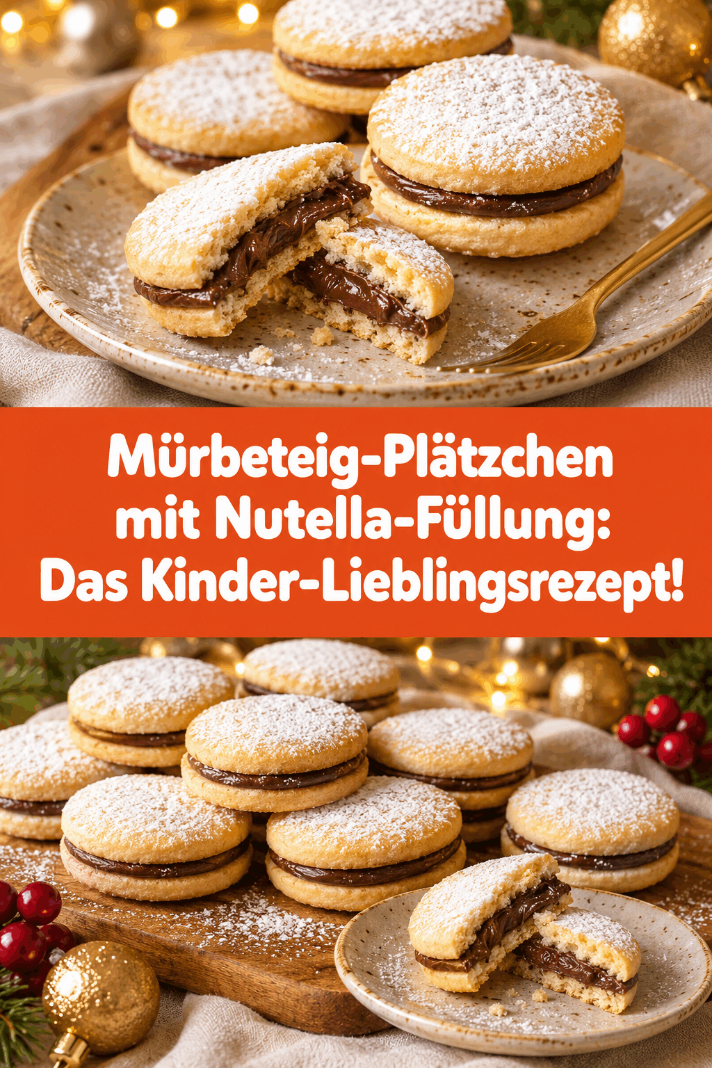 Mürbeteig-Plätzchen mit Nutella-Füllung: Das Kinder-Lieblingsrezept!