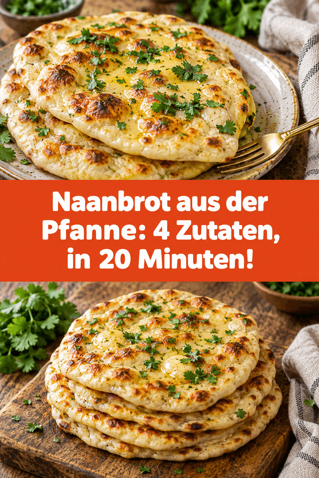Naanbrot aus der Pfanne: 4 Zutaten, in 20 Minuten!