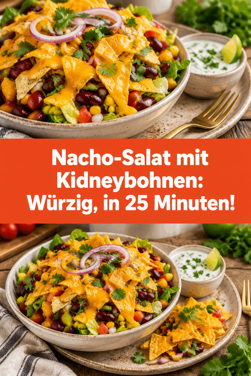 Nacho-Salat mit Kidneybohnen: Würzig, in 25 Minuten!