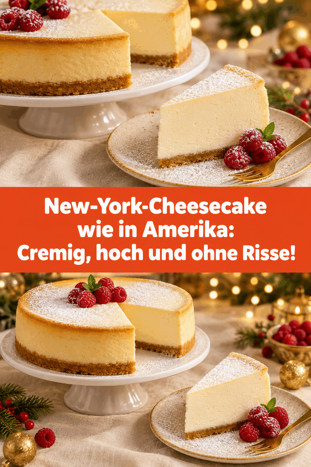 New-York-Cheesecake wie in Amerika: Cremig, hoch und ohne Risse!