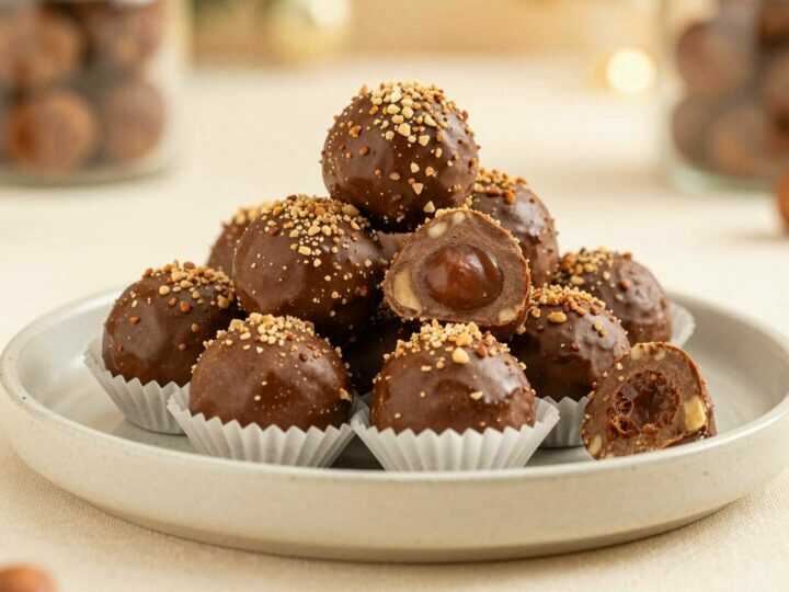 Nougat-Pralinen ohne Backen: 4 Zutaten und schmelzen auf der Zunge!