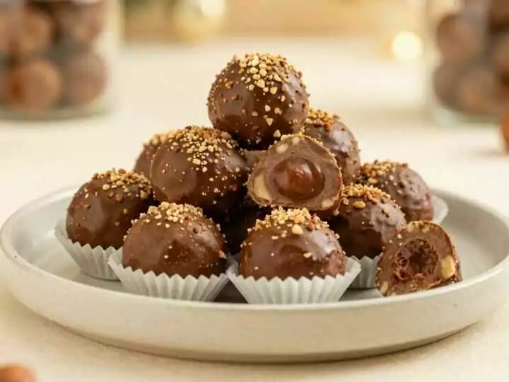 Nougat-Pralinen ohne Backen: 4 Zutaten und schmelzen auf der Zunge!