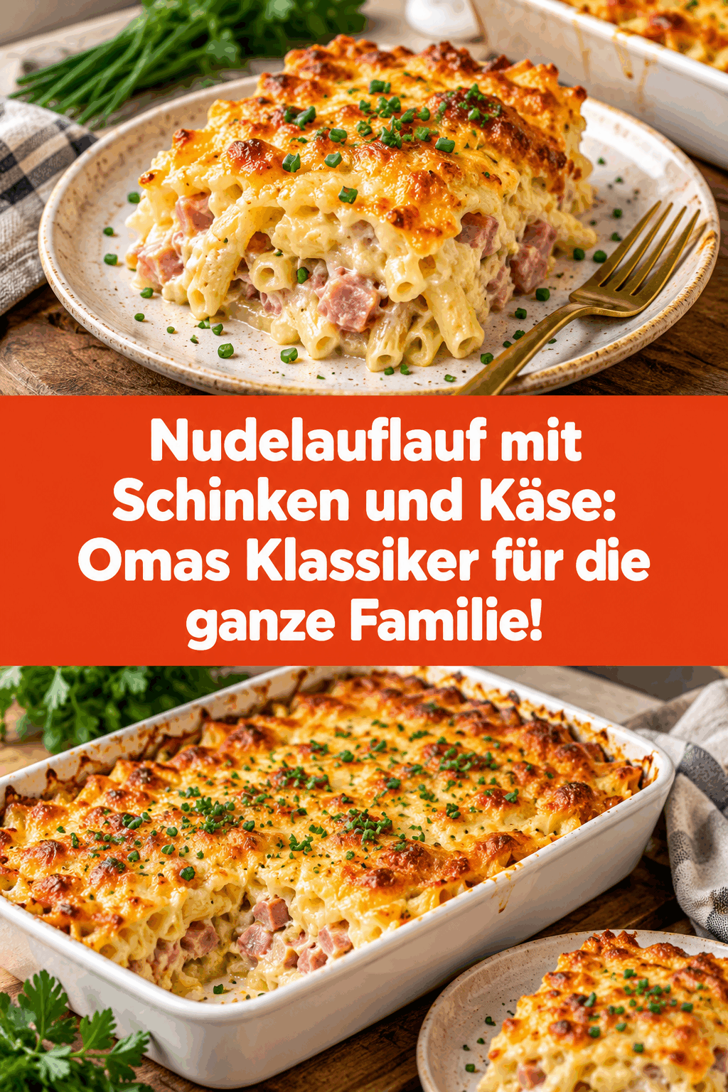 Nudelauflauf mit Schinken und Käse: Omas Klassiker für die ganze Familie!