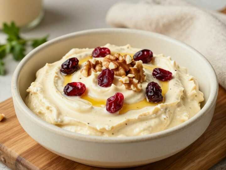 Nuss-Frischkäse-Dip mit Cranberrys: 300 g, süß-herzhaft!