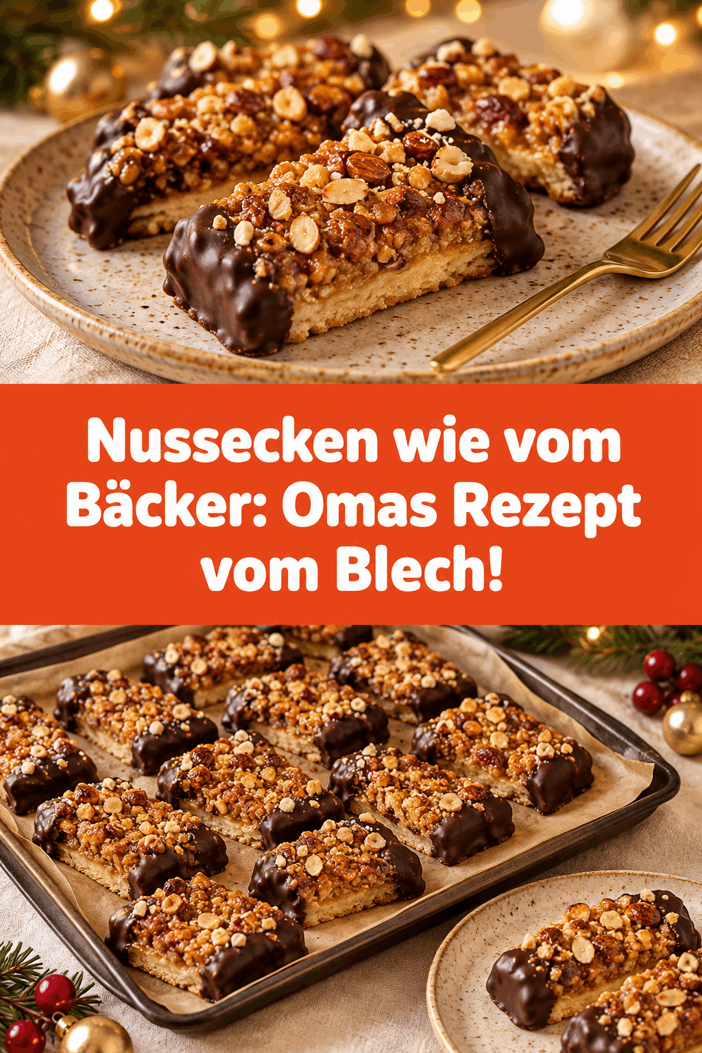 Nussecken wie vom Bäcker: Omas Rezept vom Blech!