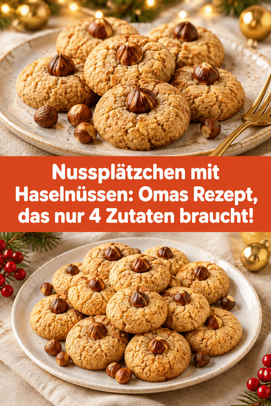 Nussplätzchen mit Haselnüssen: Omas Rezept, das nur 4 Zutaten braucht!