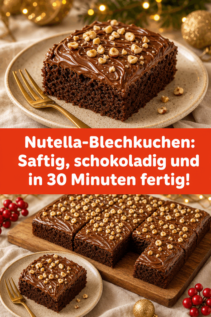 Nutella-Blechkuchen: Saftig, schokoladig und in 30 Minuten fertig!