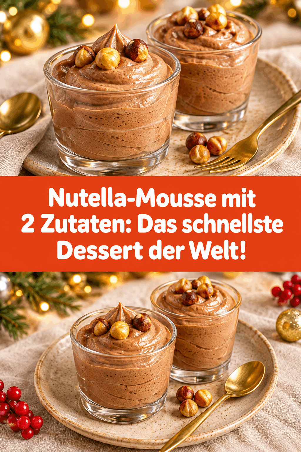 Nutella-Mousse mit 2 Zutaten: Das schnellste Dessert der Welt!