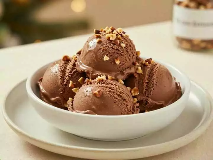 Nutella-Eis mit 3 Zutaten: Ohne Eismaschine, cremig und schokoladig!