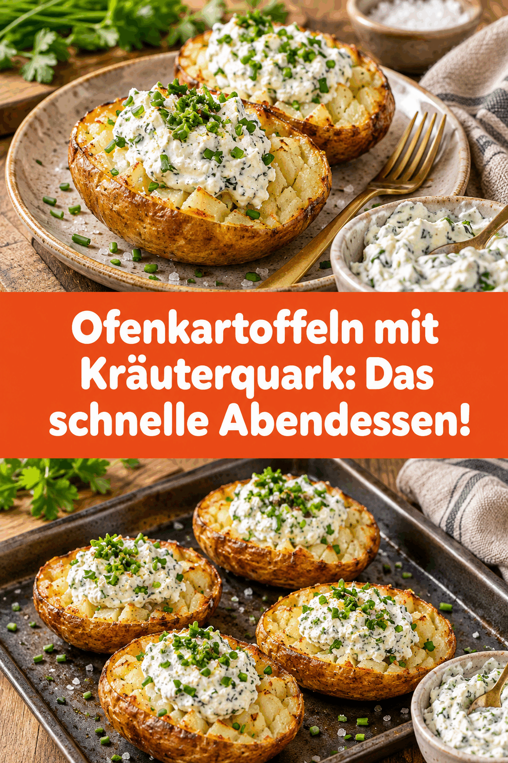 Ofenkartoffeln mit Kräuterquark: Das schnelle Abendessen!