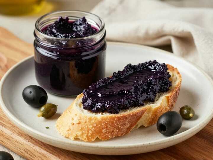 Oliven-Tapenade mit Kapern: 250 g Glas, kräftig für Weißbrot!