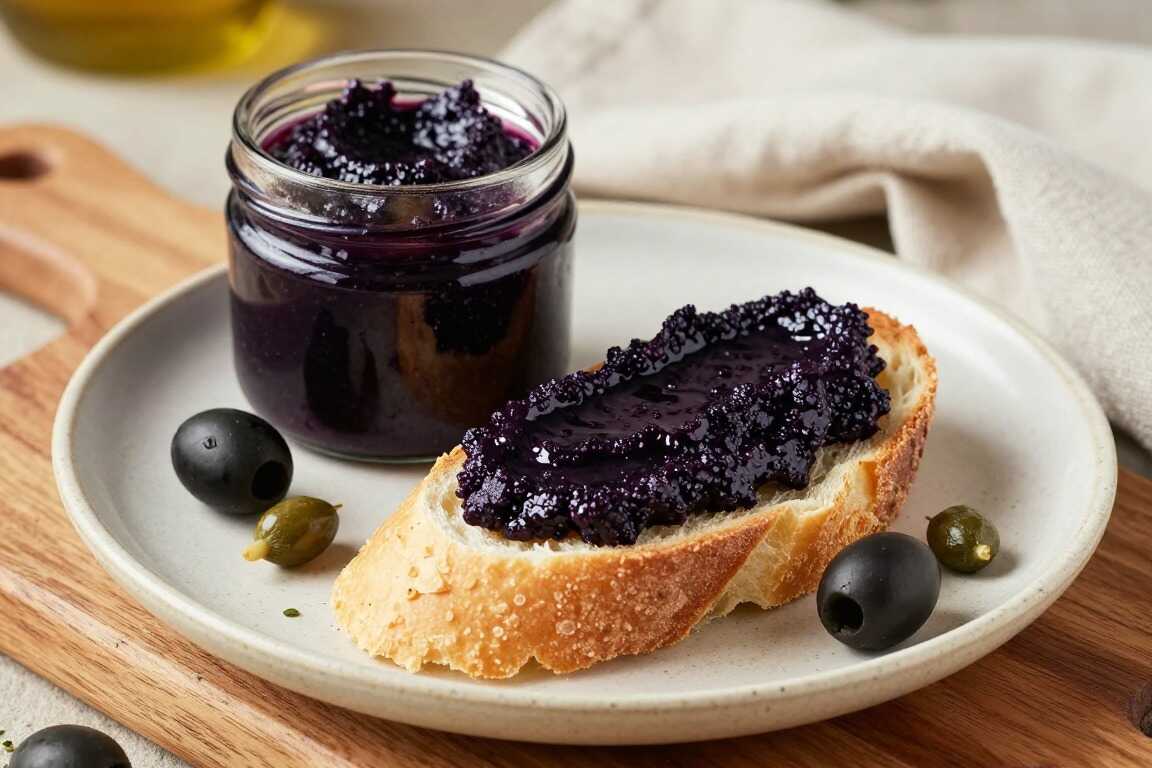 Oliven-Tapenade mit Kapern: 250 g Glas, kräftig für Weißbrot!