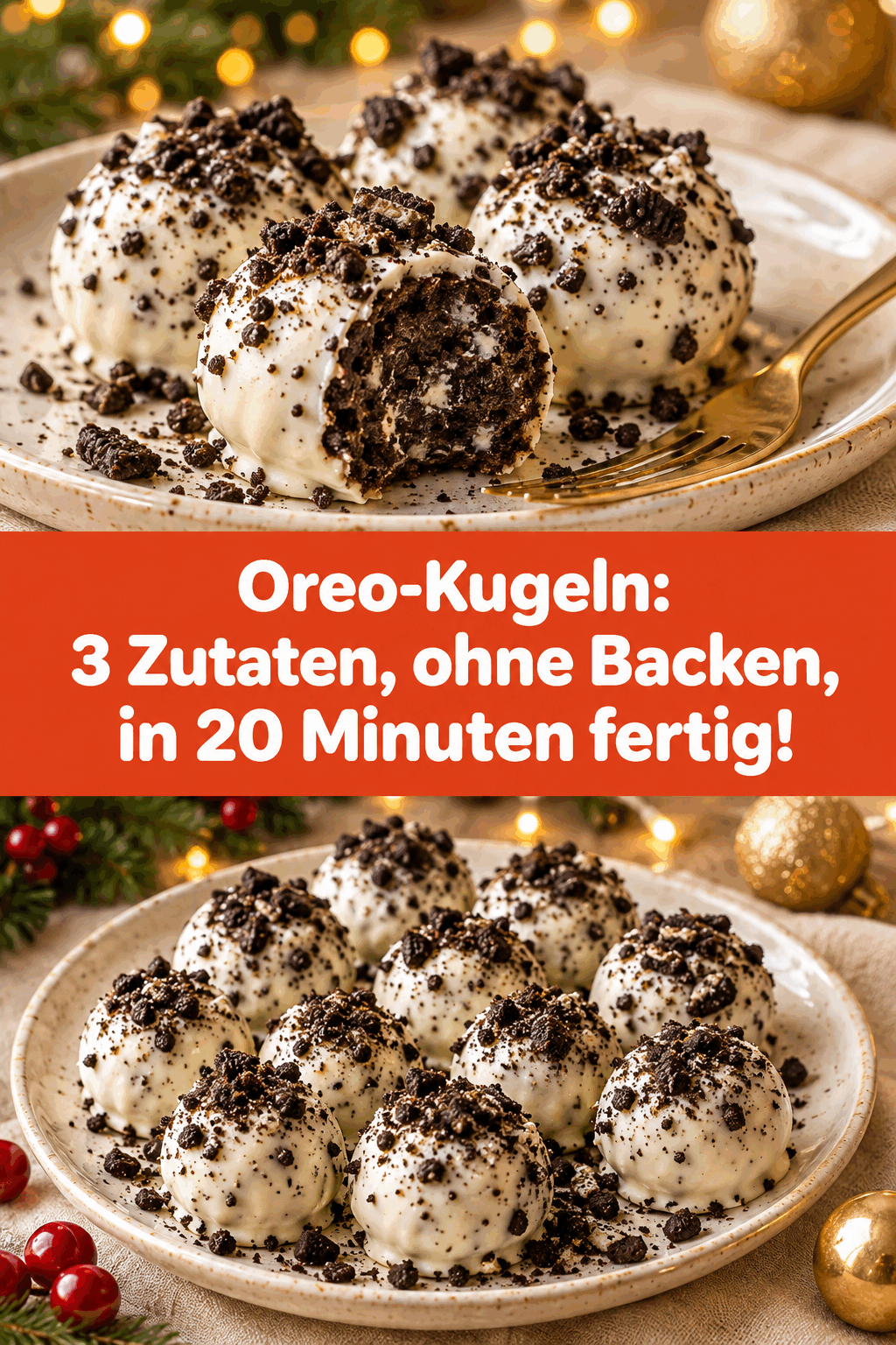 Oreo-Kugeln: 3 Zutaten, ohne Backen, in 20 Minuten fertig!