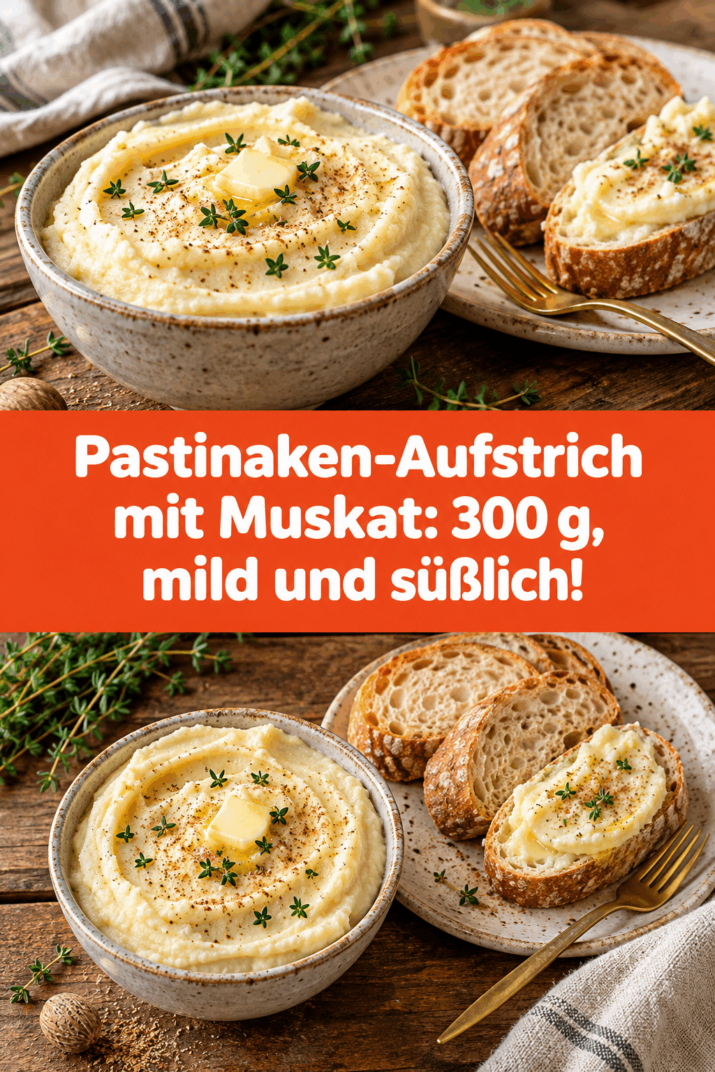 Pastinaken-Aufstrich mit Muskat: 300 g, mild und süßlich!