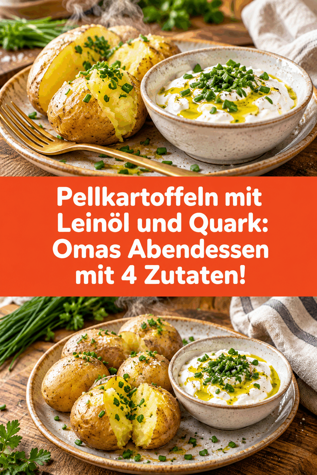 Pellkartoffeln mit Leinöl und Quark: Omas Abendessen mit 4 Zutaten!