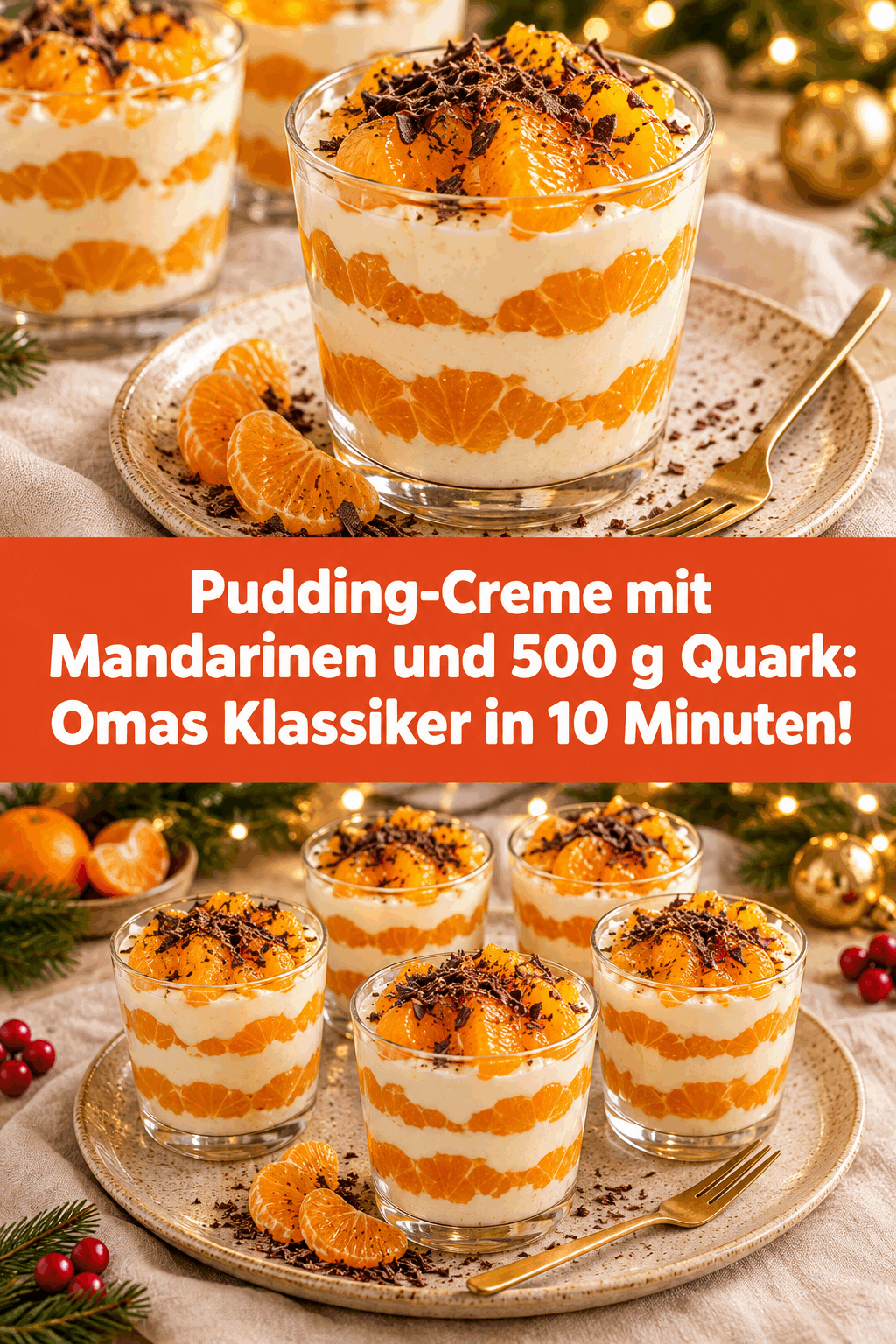 Pudding-Creme mit Mandarinen und 500 g Quark: Omas Klassiker in 10 Minuten!