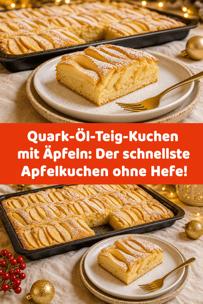 Quark-Öl-Teig-Kuchen mit Äpfeln: Der schnellste Apfelkuchen ohne Hefe!