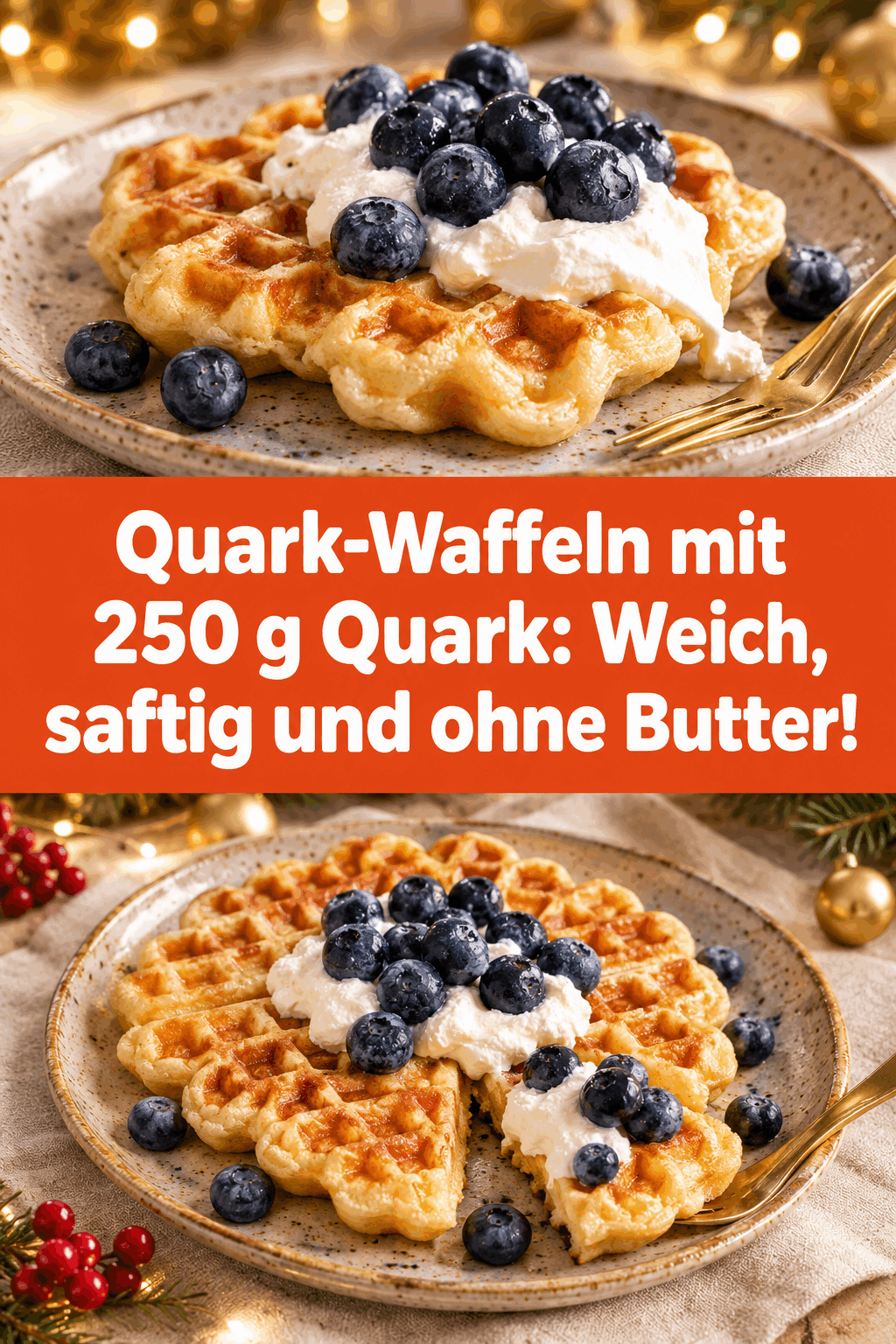 Quark-Waffeln mit 250 g Quark: Weich, saftig und ohne Butter!