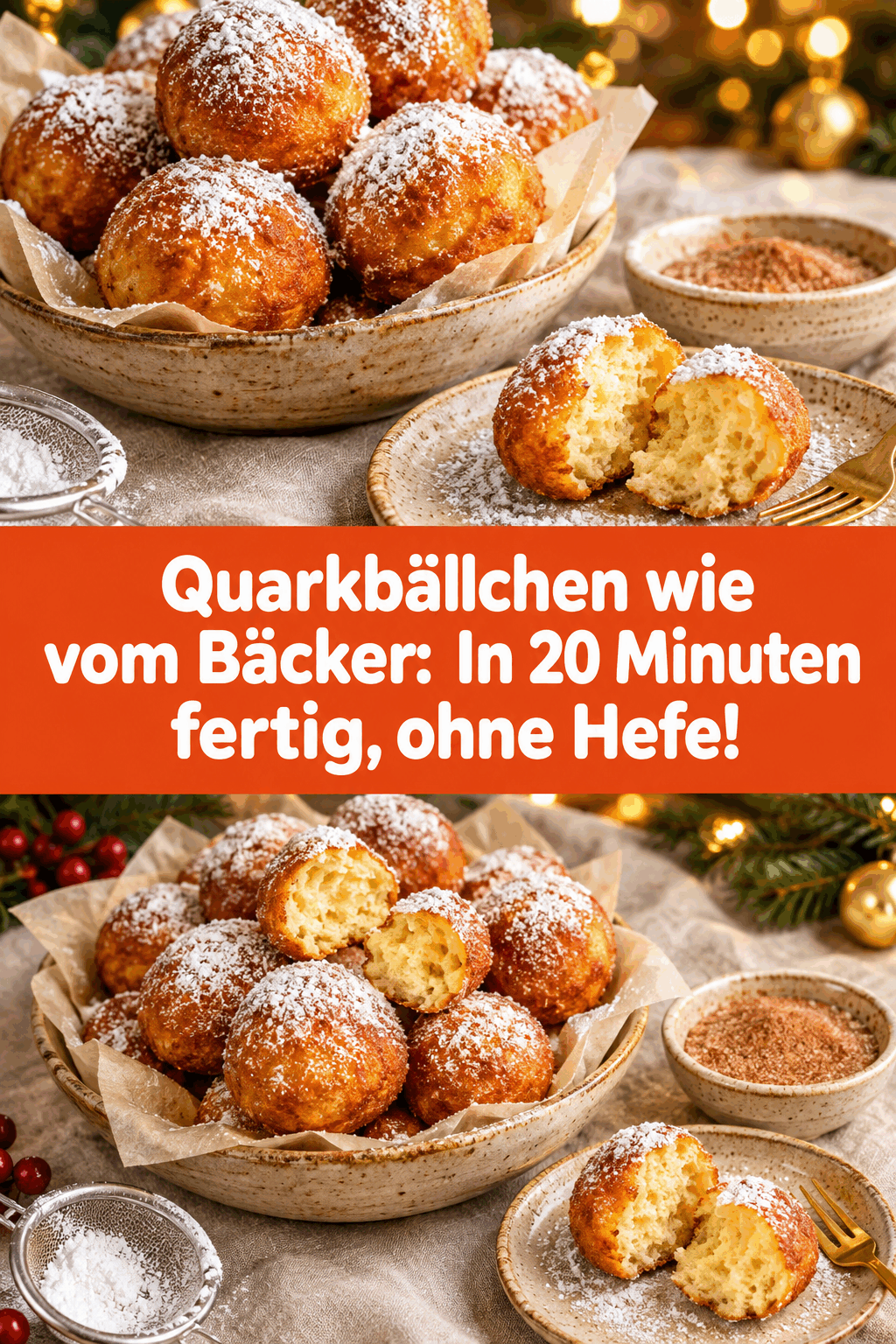 Quarkbällchen wie vom Bäcker: In 20 Minuten fertig, ohne Hefe!