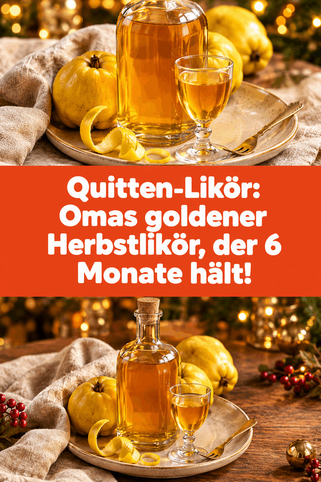 Quitten-Likör: Omas goldener Herbstlikör, der 6 Monate hält!