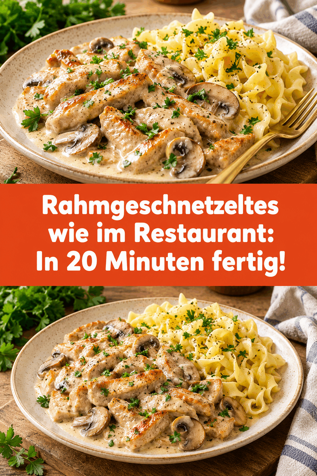 Rahmgeschnetzeltes wie im Restaurant: In 20 Minuten fertig!