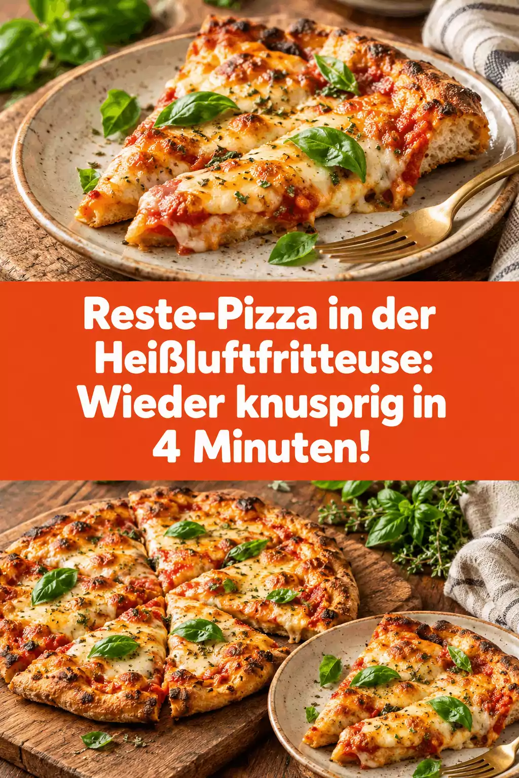 Reste-Pizza in der Heißluftfritteuse: Wieder knusprig in 4 Minuten!