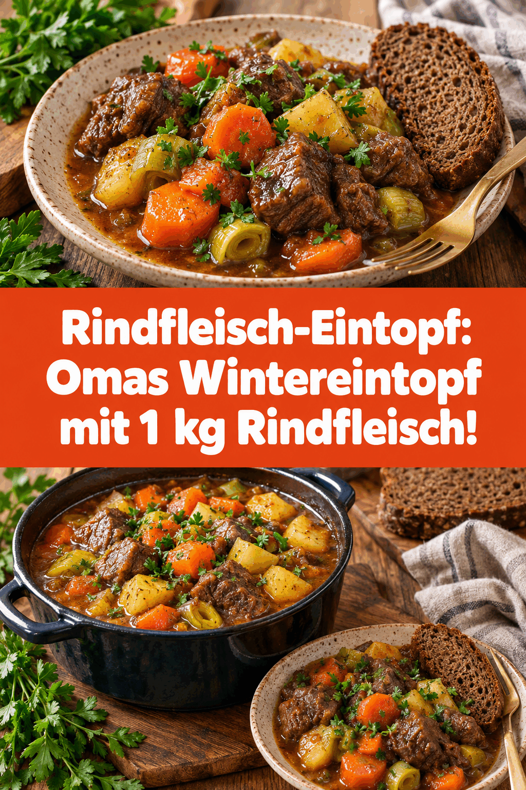 Rindfleisch-Eintopf: Omas Wintereintopf mit 1 kg Rindfleisch!
