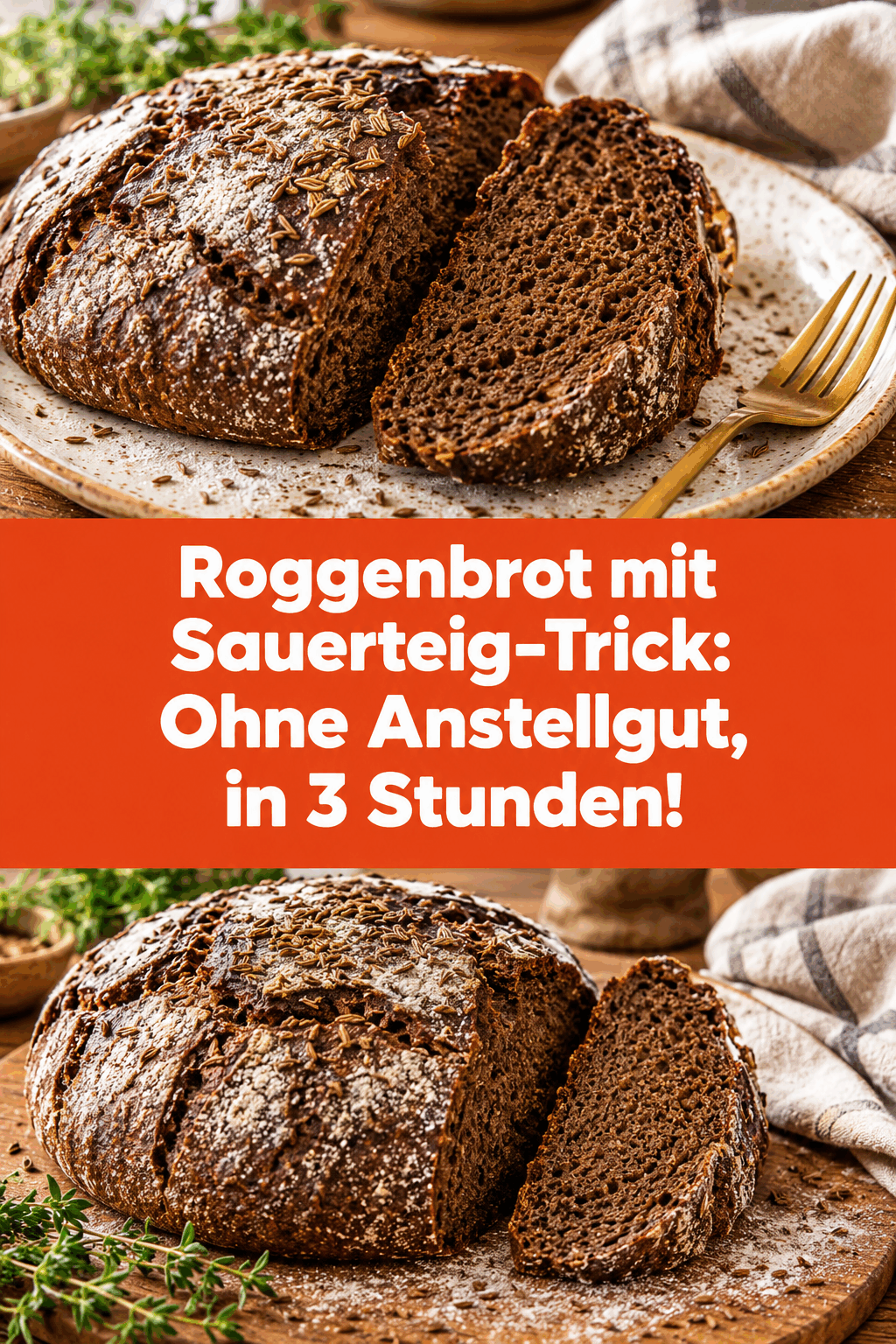 Roggenbrot mit Sauerteig-Trick: Ohne Anstellgut, in 3 Stunden!