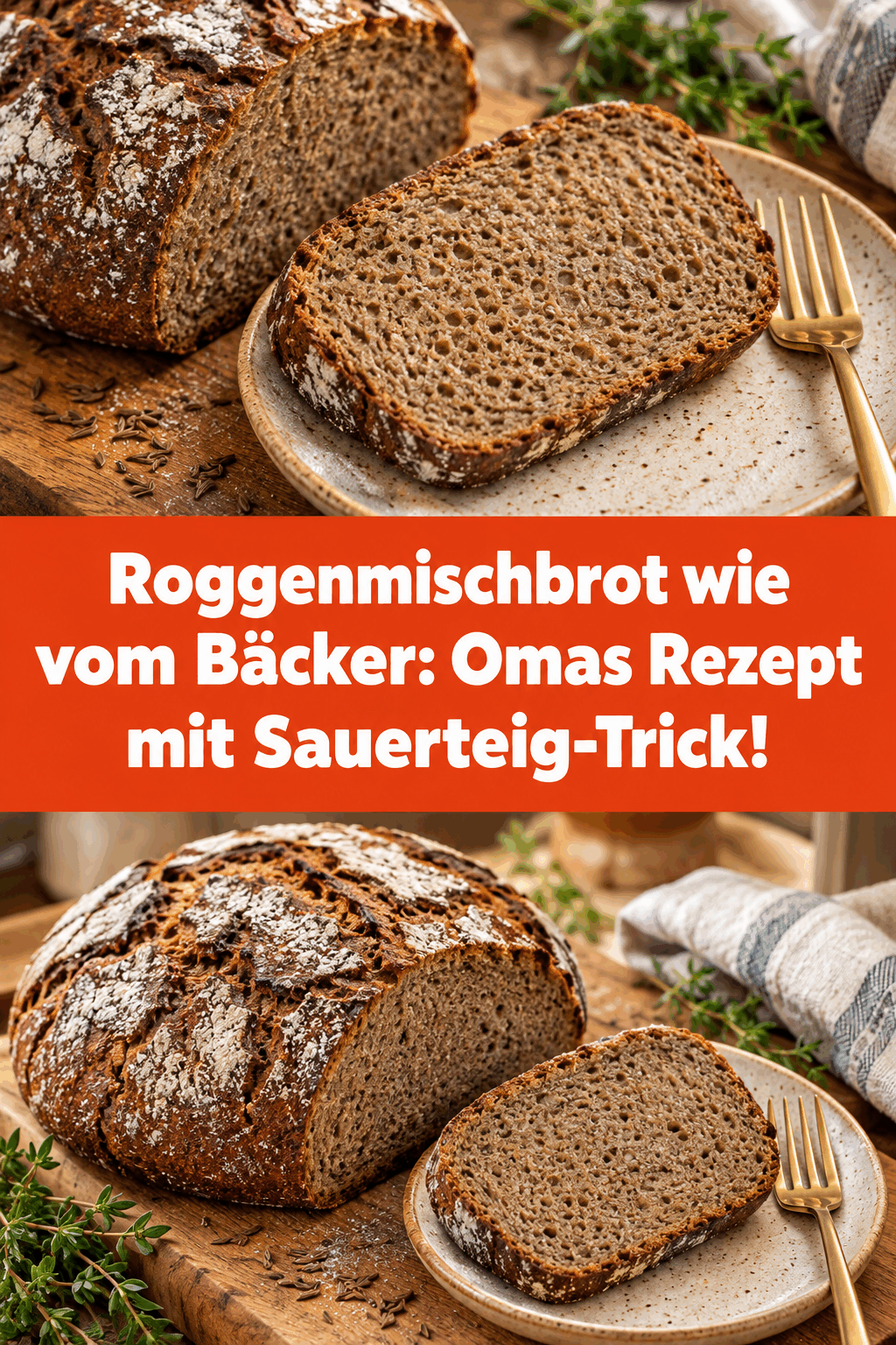 Roggenmischbrot wie vom Bäcker: Omas Rezept mit Sauerteig-Trick!